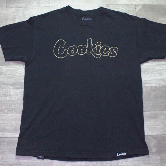 Cookies sf T-Shirt Blk/Gold Logo L 100% Cotton - Picture 1 of 5